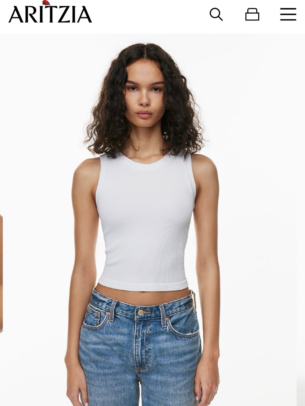 Aritzia seamless ribbed tank in size medium